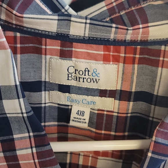 red white blue button down short sleeved shirt - Picture 2 of 2